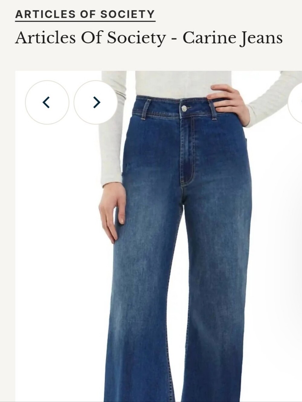 Articles Of Society, The Carine, High Rise Relaxed Jean, 14/32, NWOT